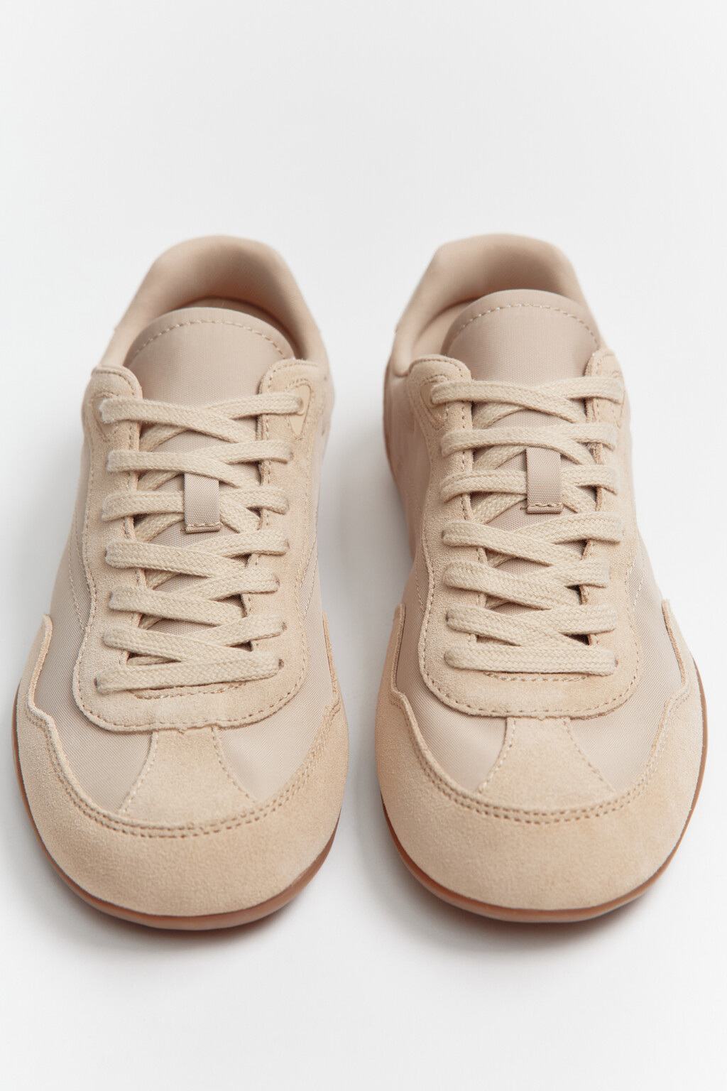 Кроссовки низкие замшевые - цвет бежевый - 4