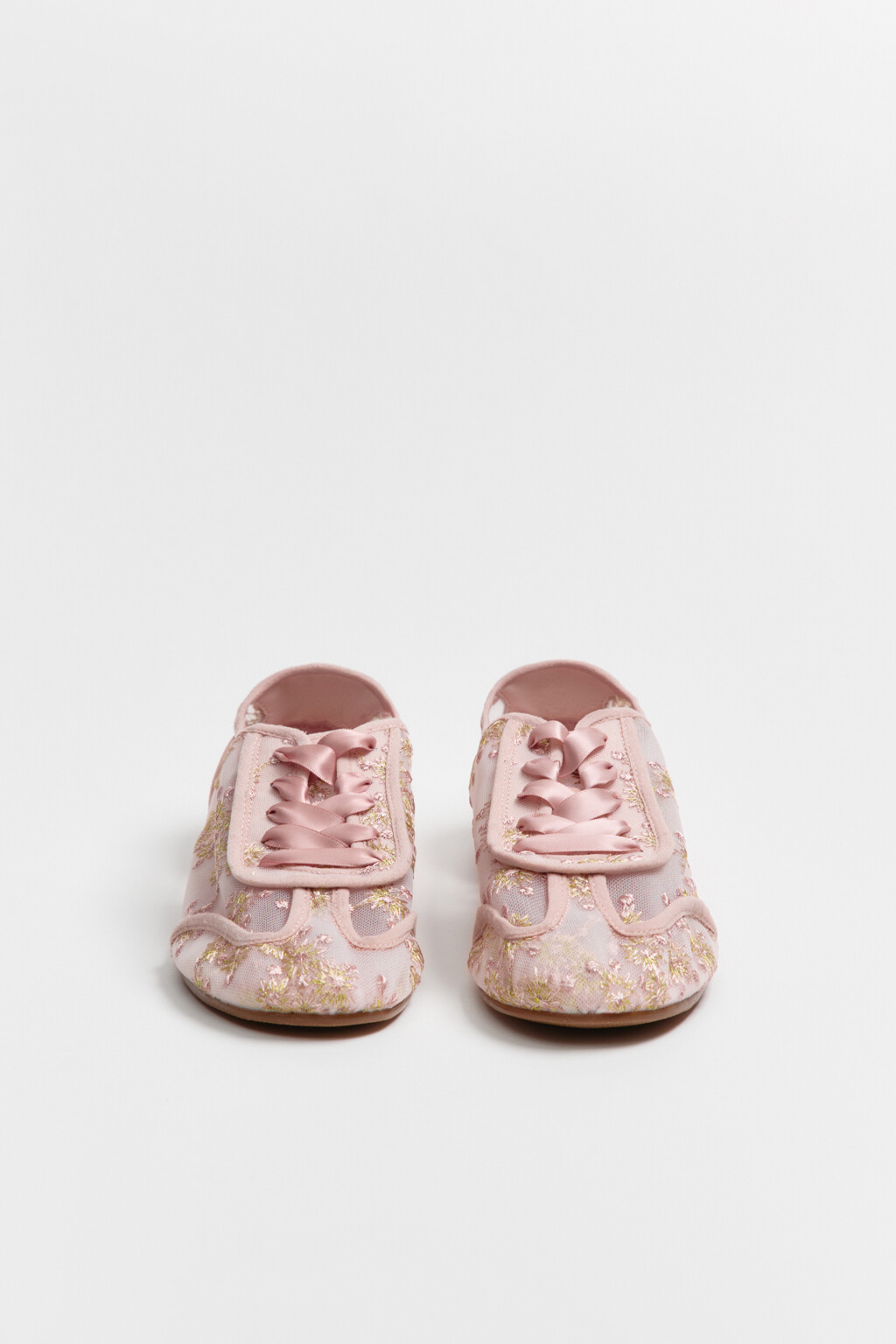 Кроссовки сетчатые с вышивкой - цвет розовый - 4