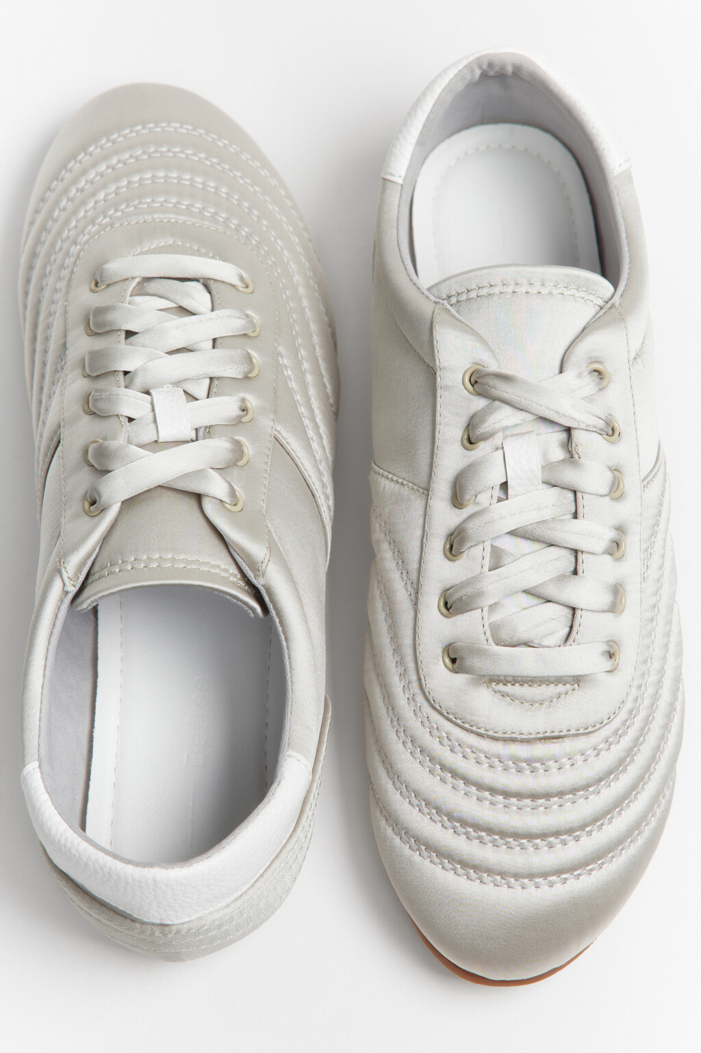 Кроссовки атласные с декоративной строчкой - цвет зеленый - 5