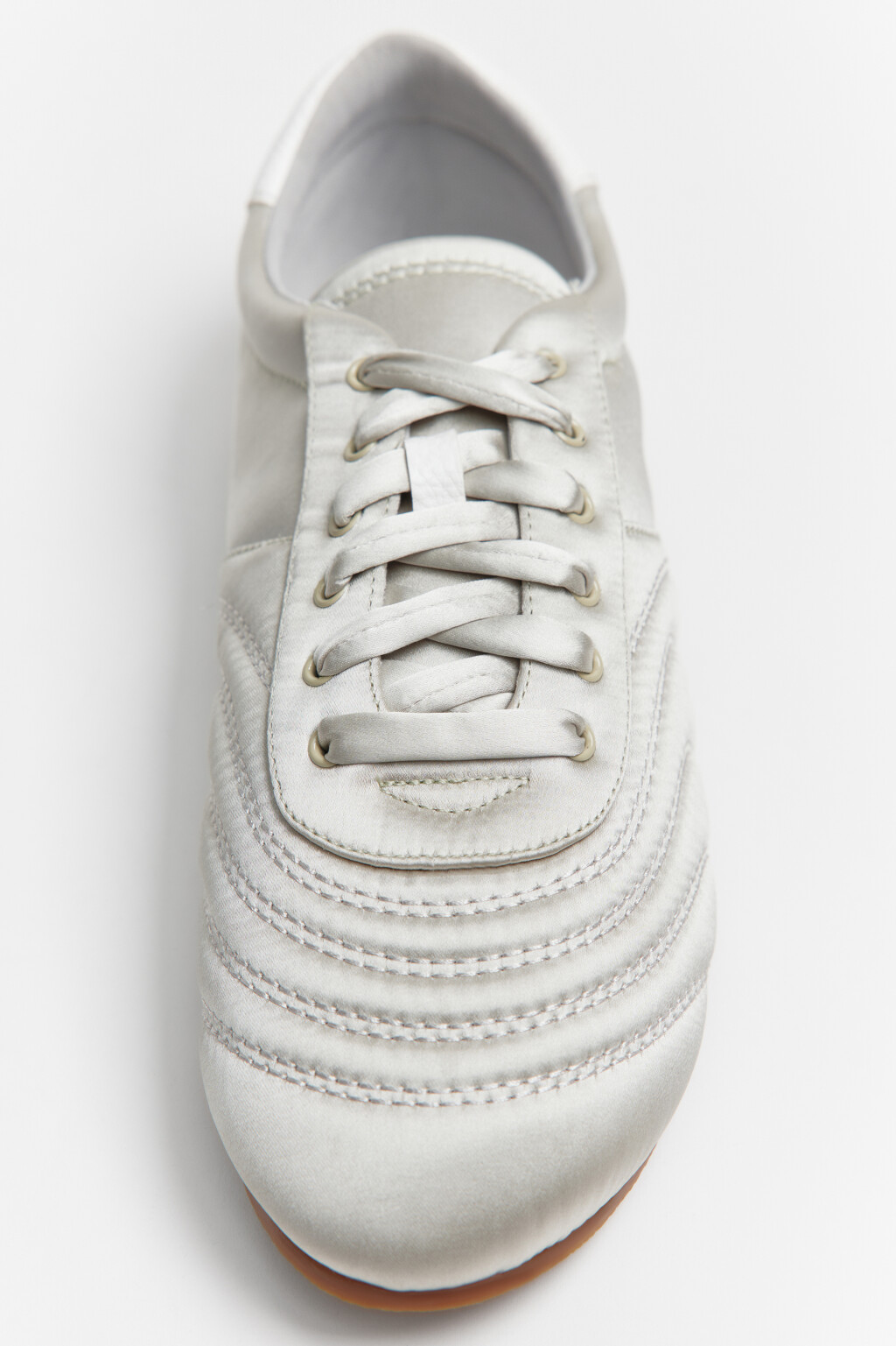 Кроссовки атласные с декоративной строчкой - цвет зеленый - 6