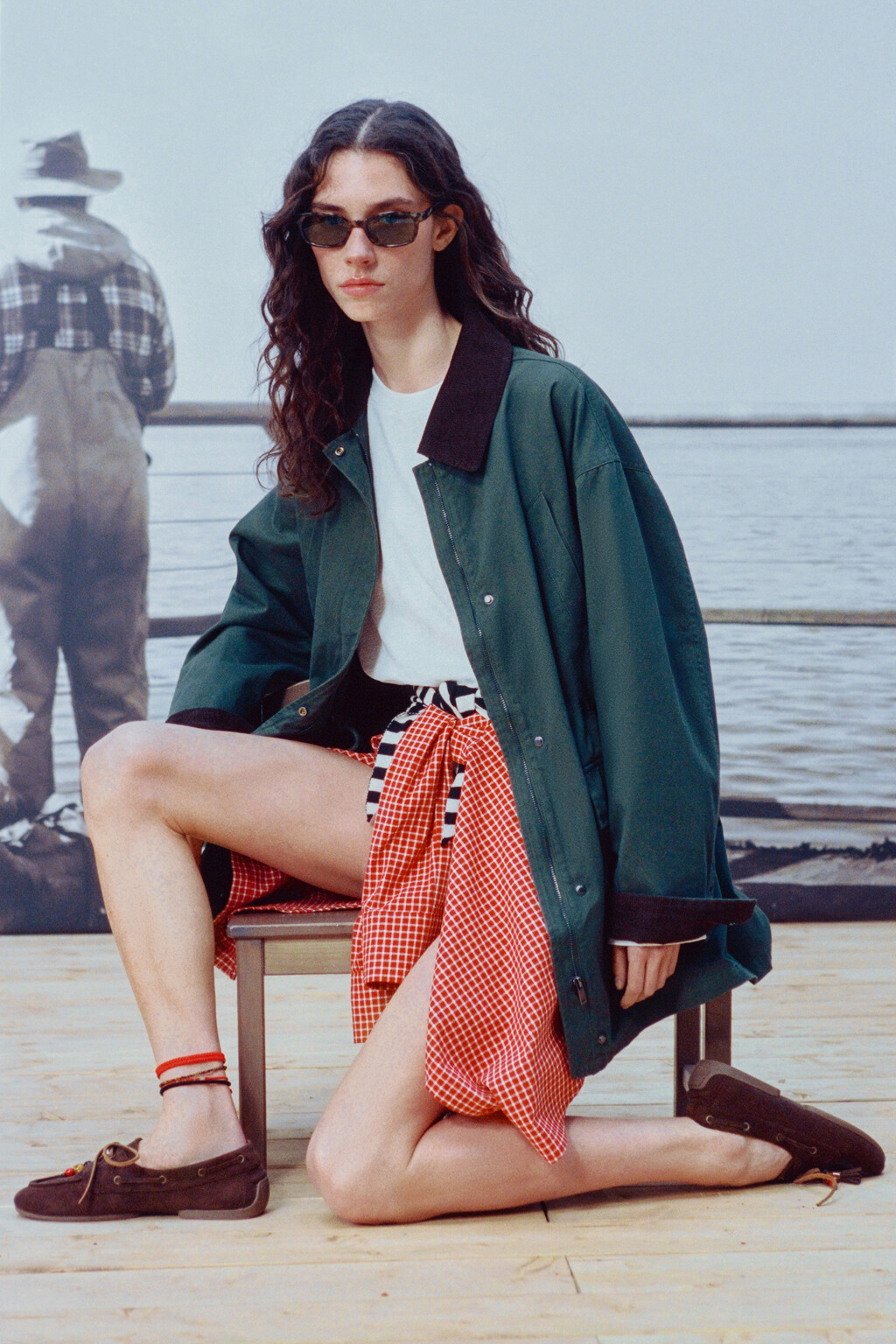 Мокасины со шнурками и подвесками - цвет коричневый - 1