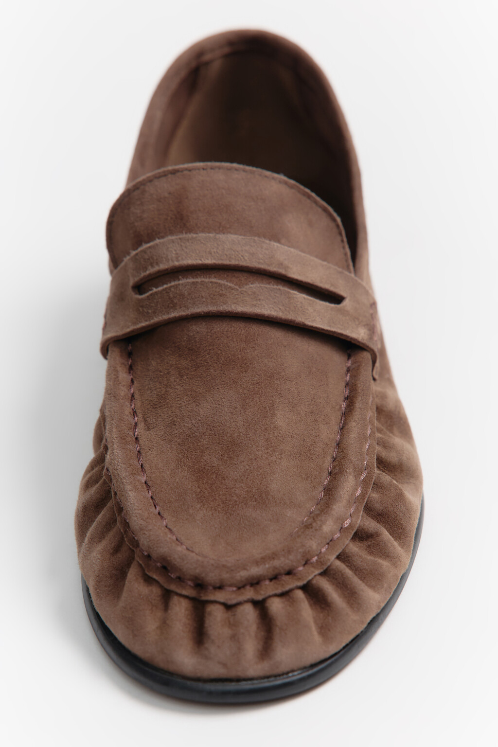 Туфли-лоферы из натуральной замши - цвет коричневый - 3