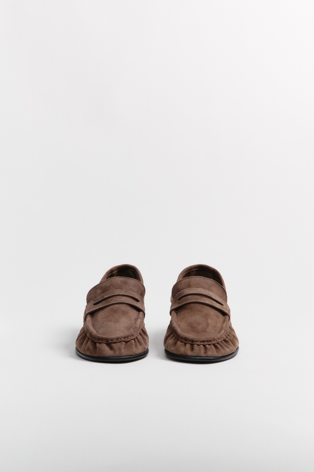 Туфли-лоферы из натуральной замши - цвет коричневый - 5