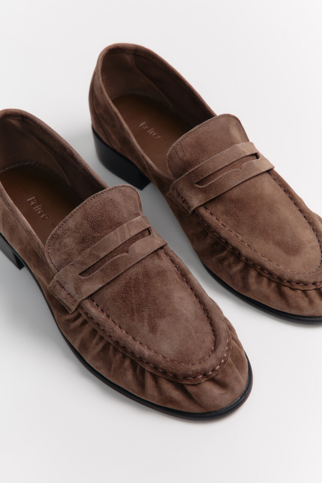 Туфли-лоферы из натуральной замши - цвет коричневый - 8