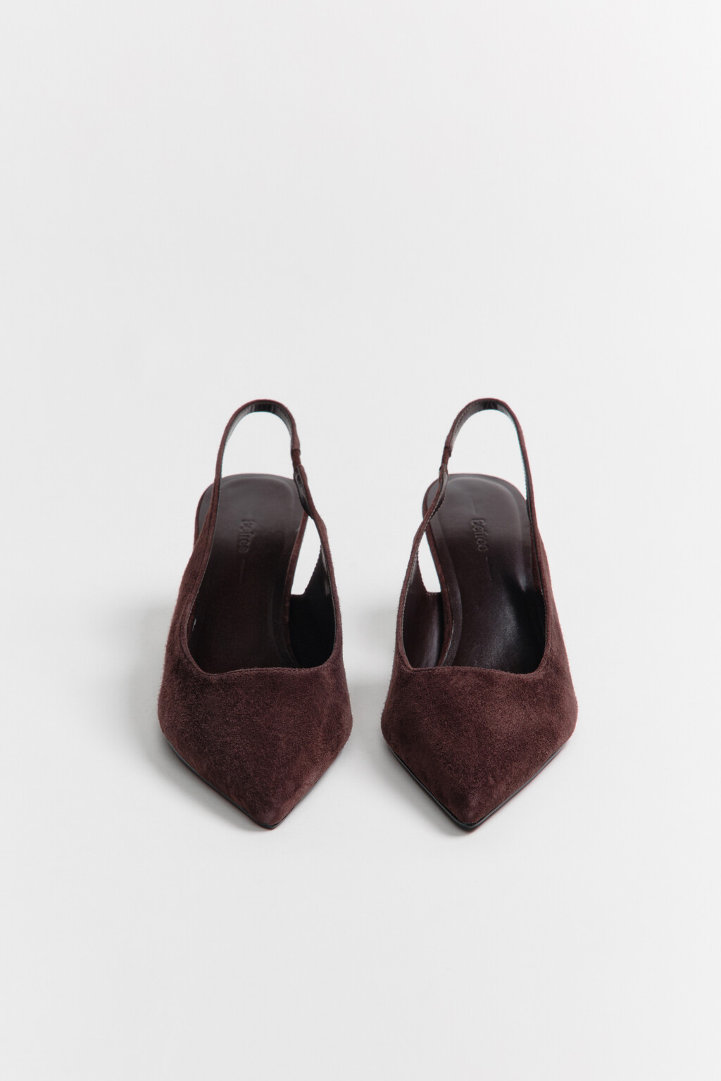 Туфли-слингбэки из натуральной замши - цвет коричневый - 4