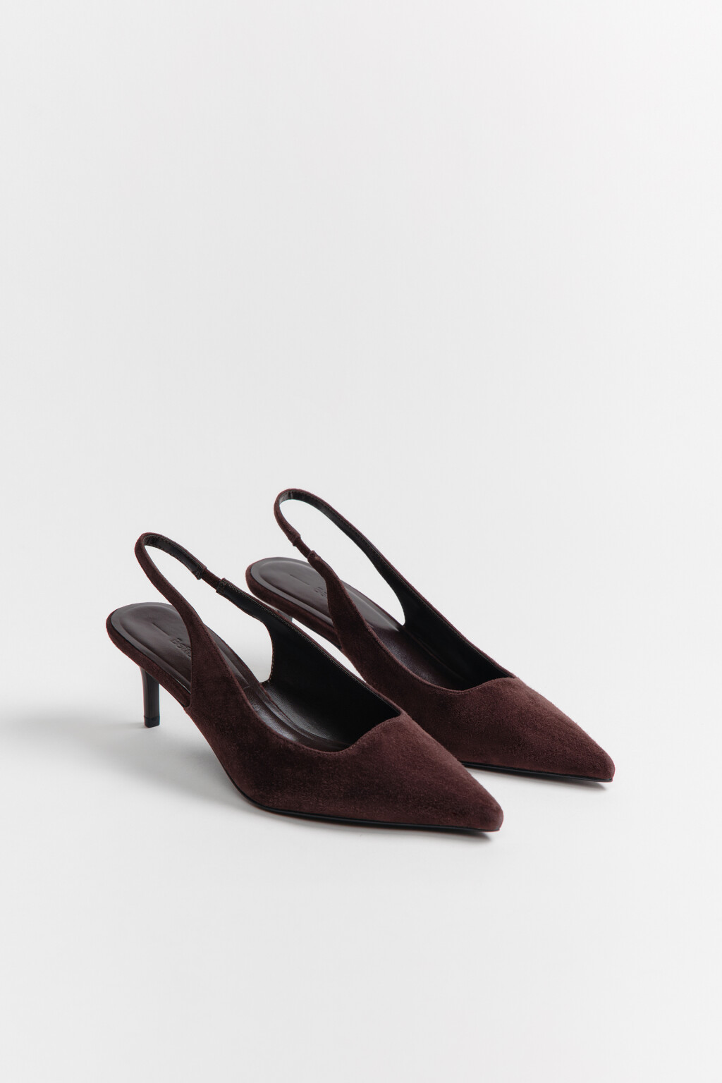 Туфли-слингбэки из натуральной замши - цвет коричневый - 5