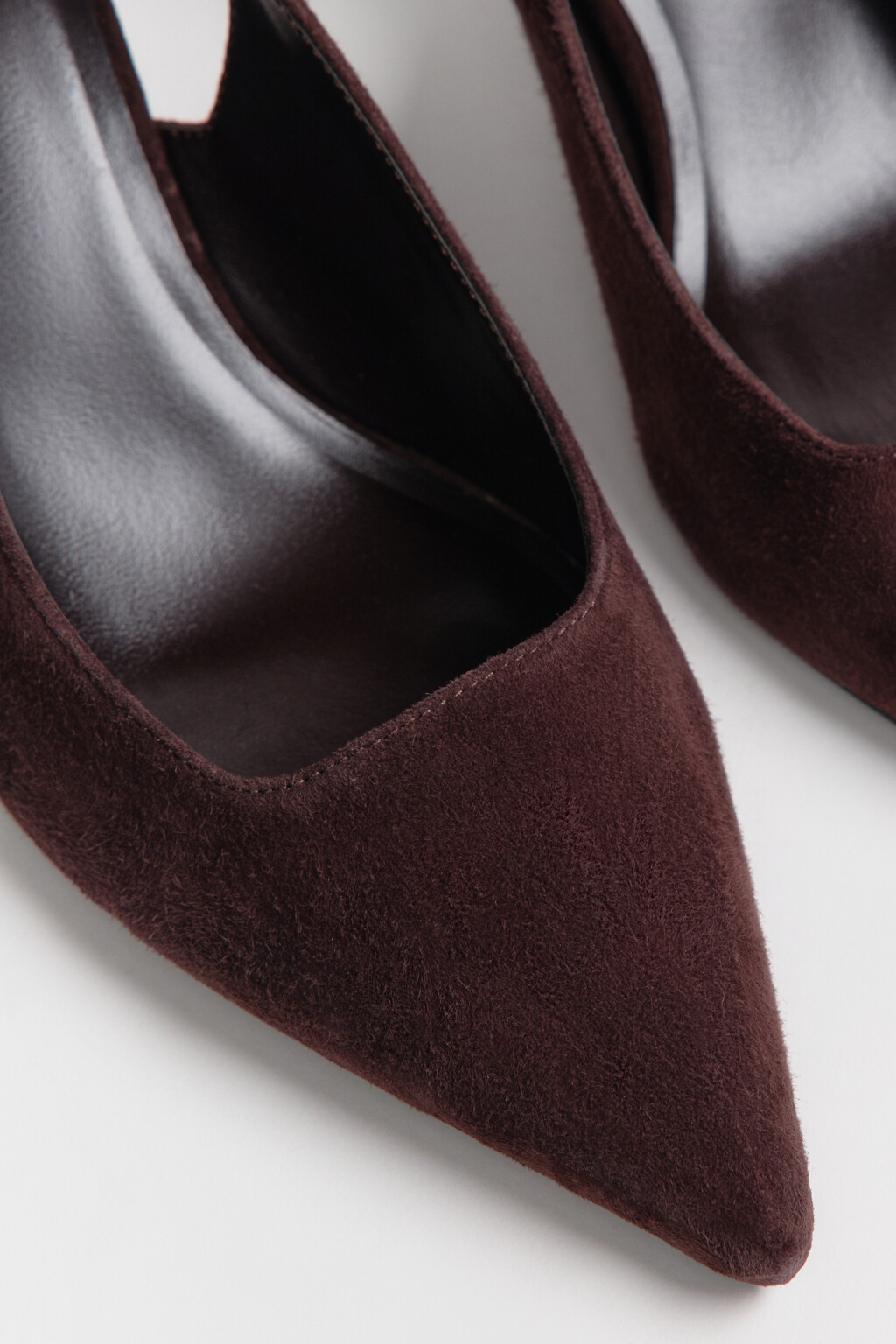 Туфли-слингбэки из натуральной замши - цвет коричневый - 7