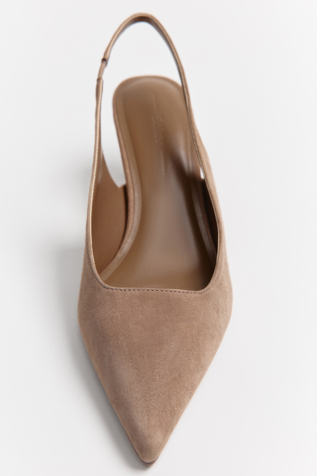 Туфли-слингбэки из натуральной замши - цвет бежевый - 3