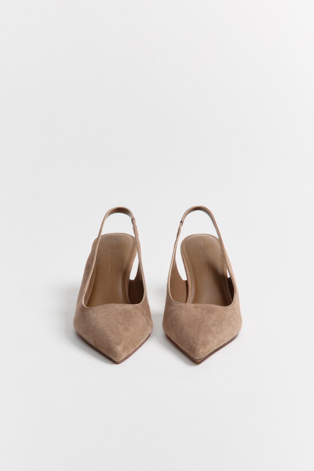 Туфли-слингбэки из натуральной замши - цвет бежевый - 4
