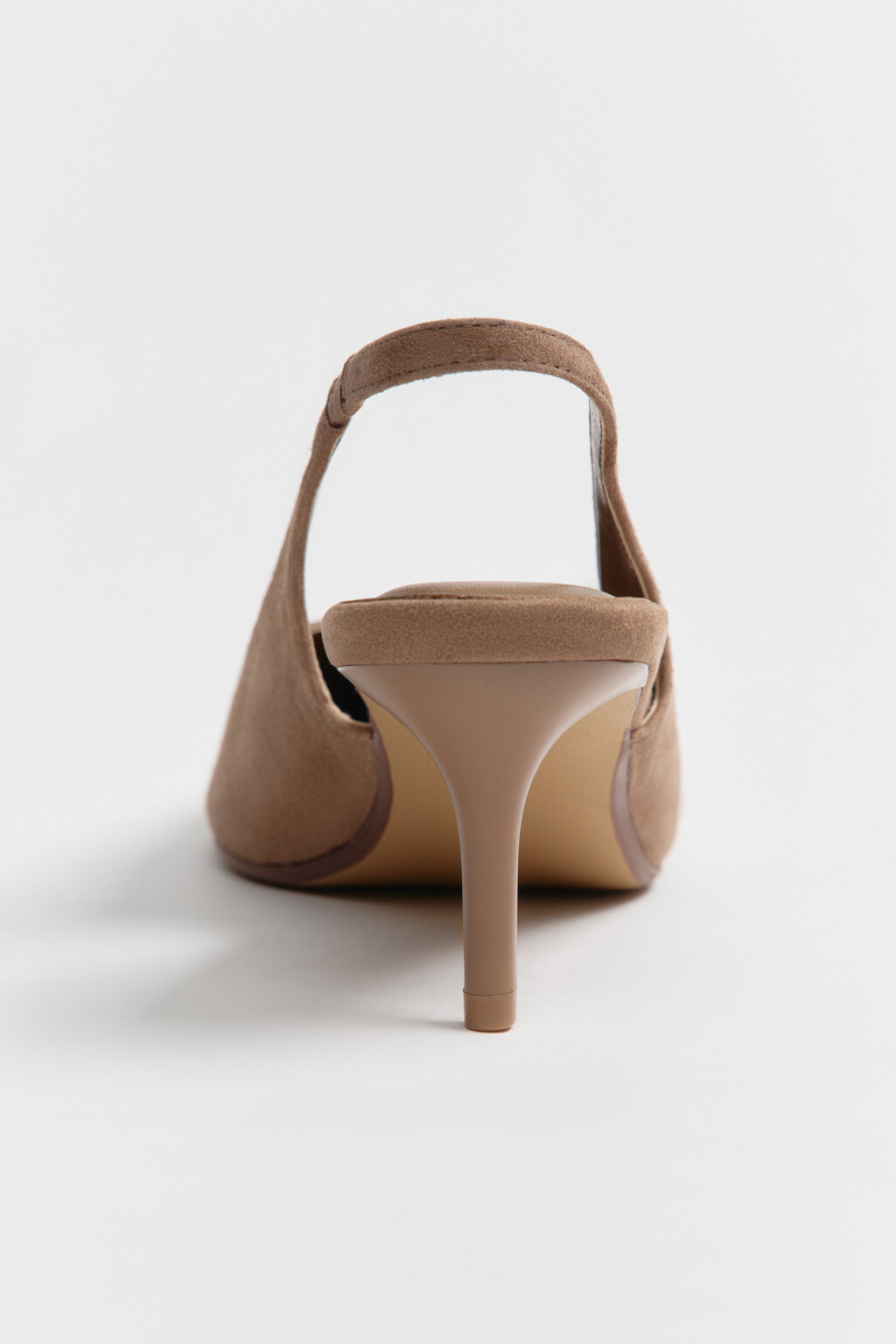 Туфли-слингбэки из натуральной замши - цвет бежевый - 6