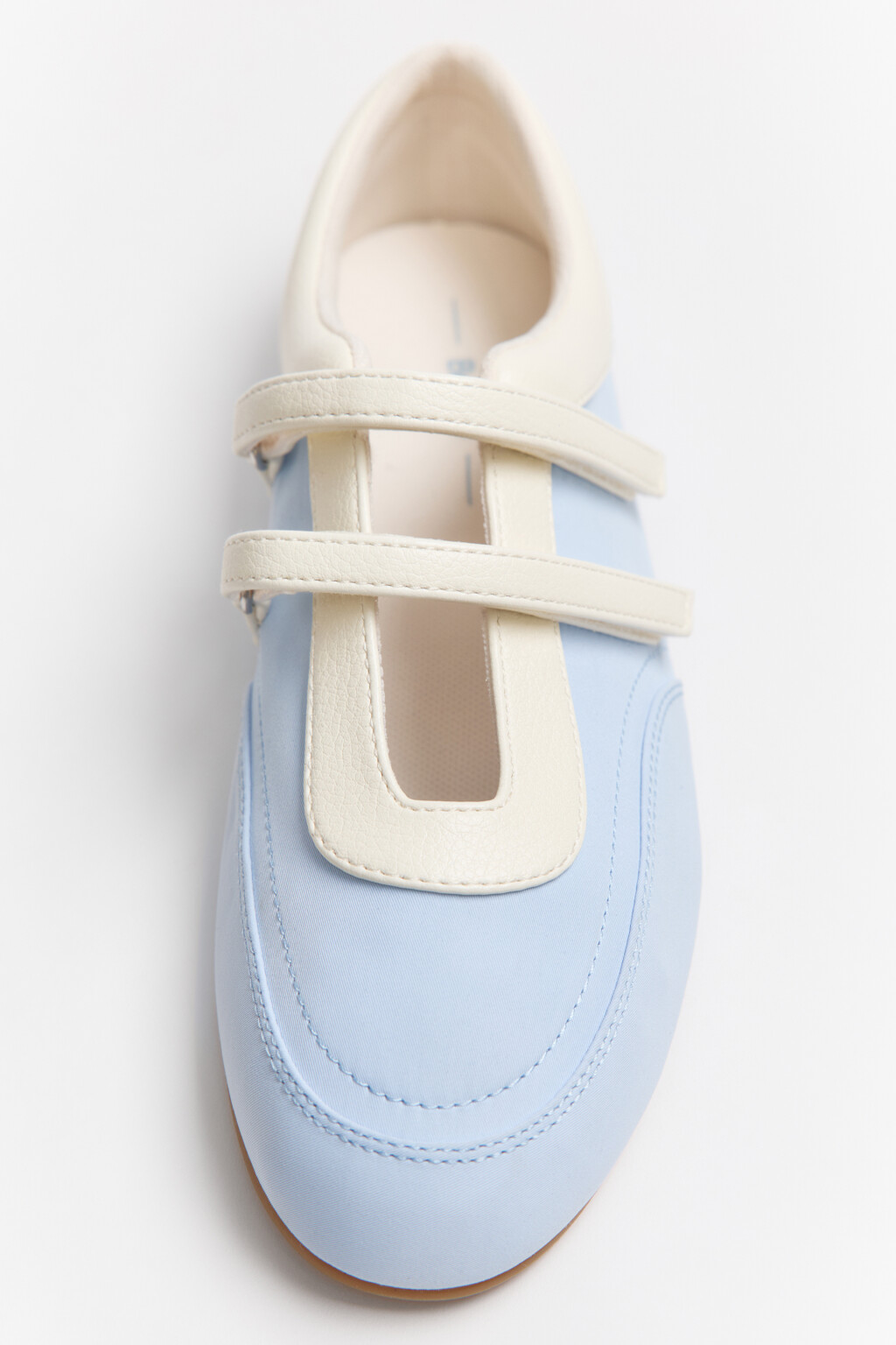 Туфли-балетки спортивные на липучках - цвет голубой - 4