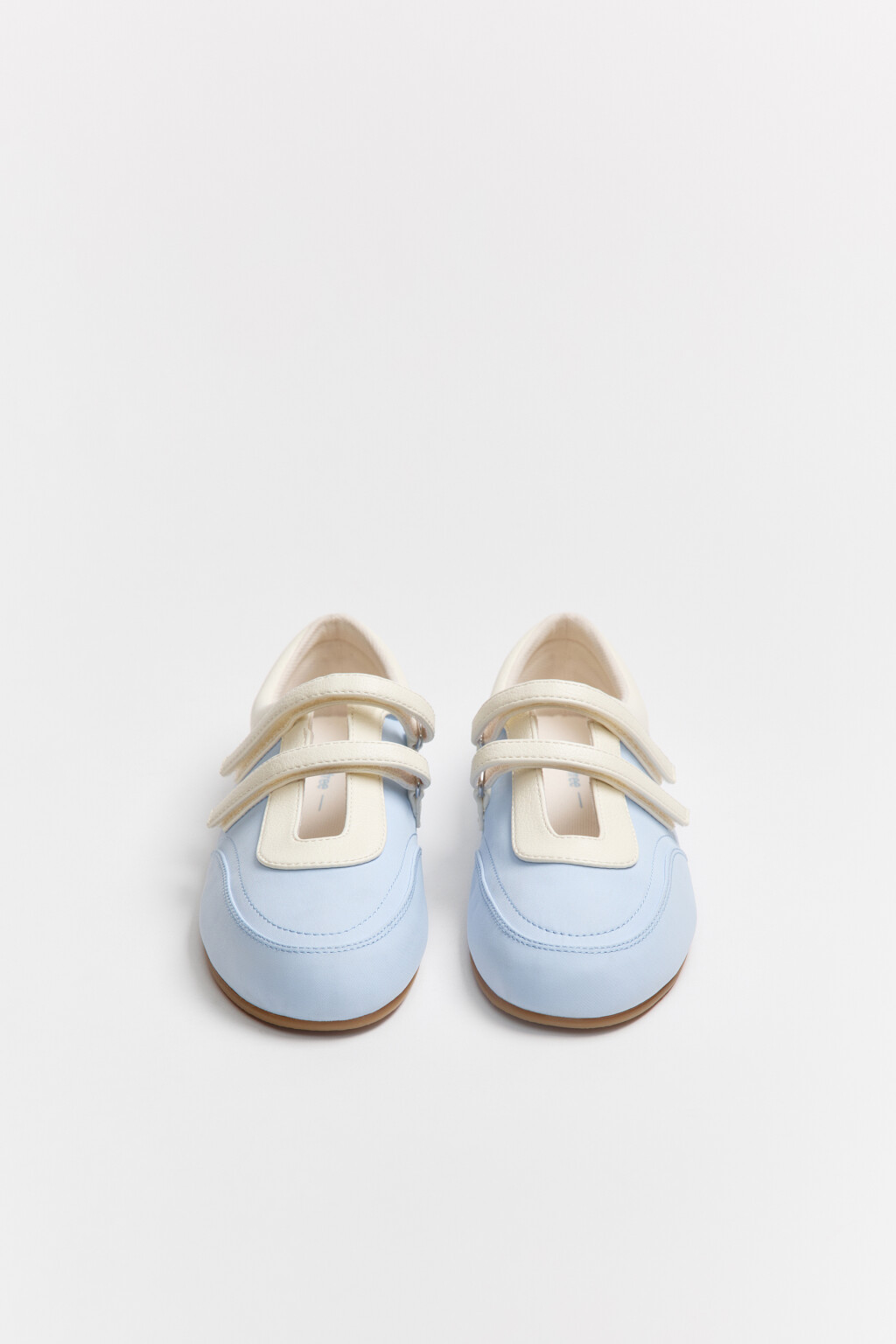 Туфли-балетки спортивные на липучках - цвет голубой - 6