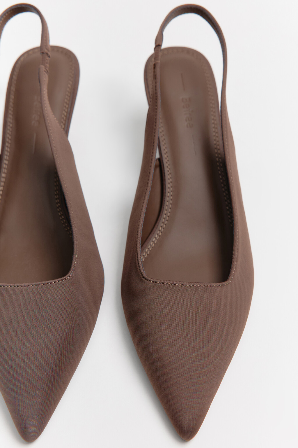Туфли-лодочки с открытой пяткой - цвет бежевый - 4