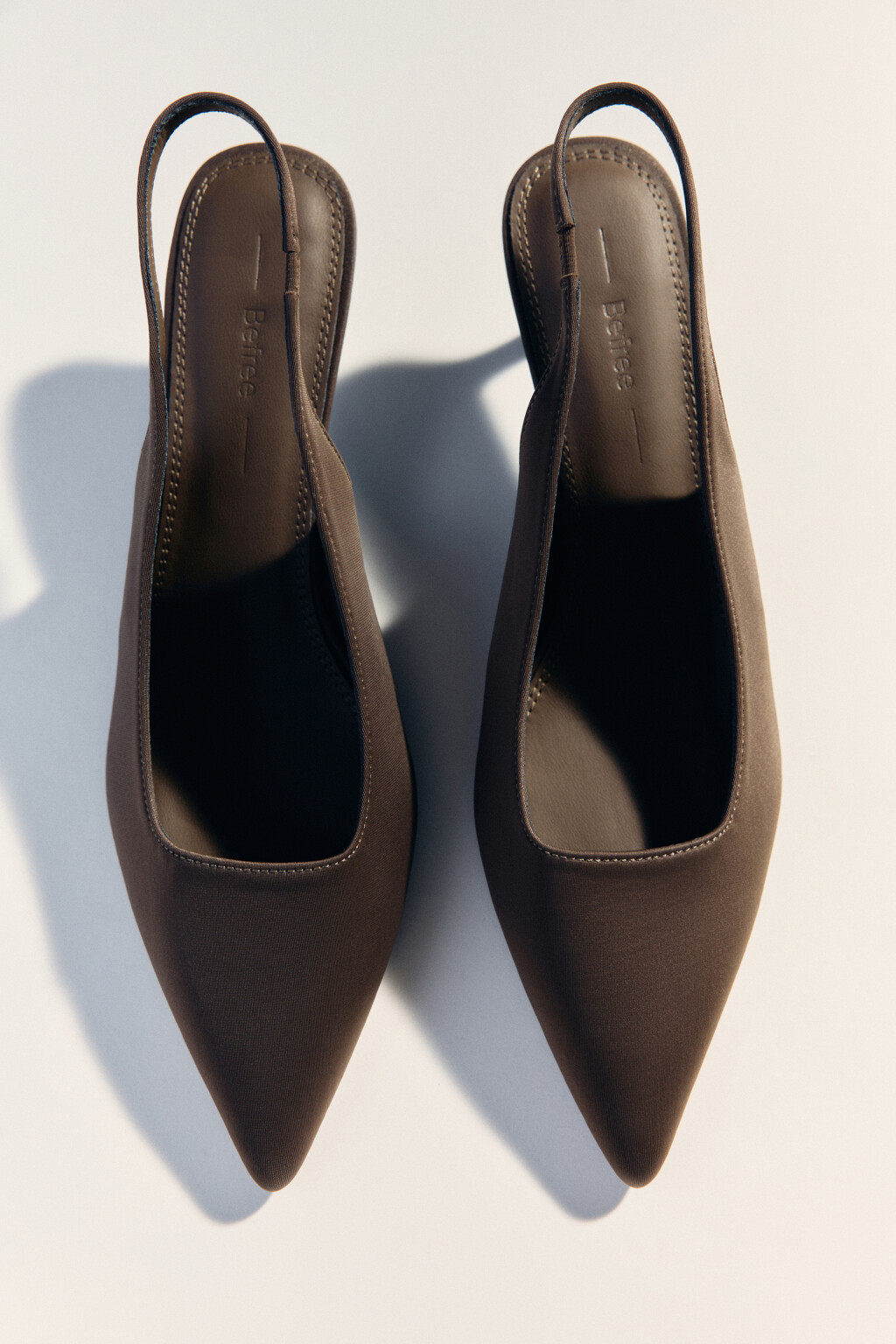 Туфли-лодочки с открытой пяткой - цвет бежевый - 1