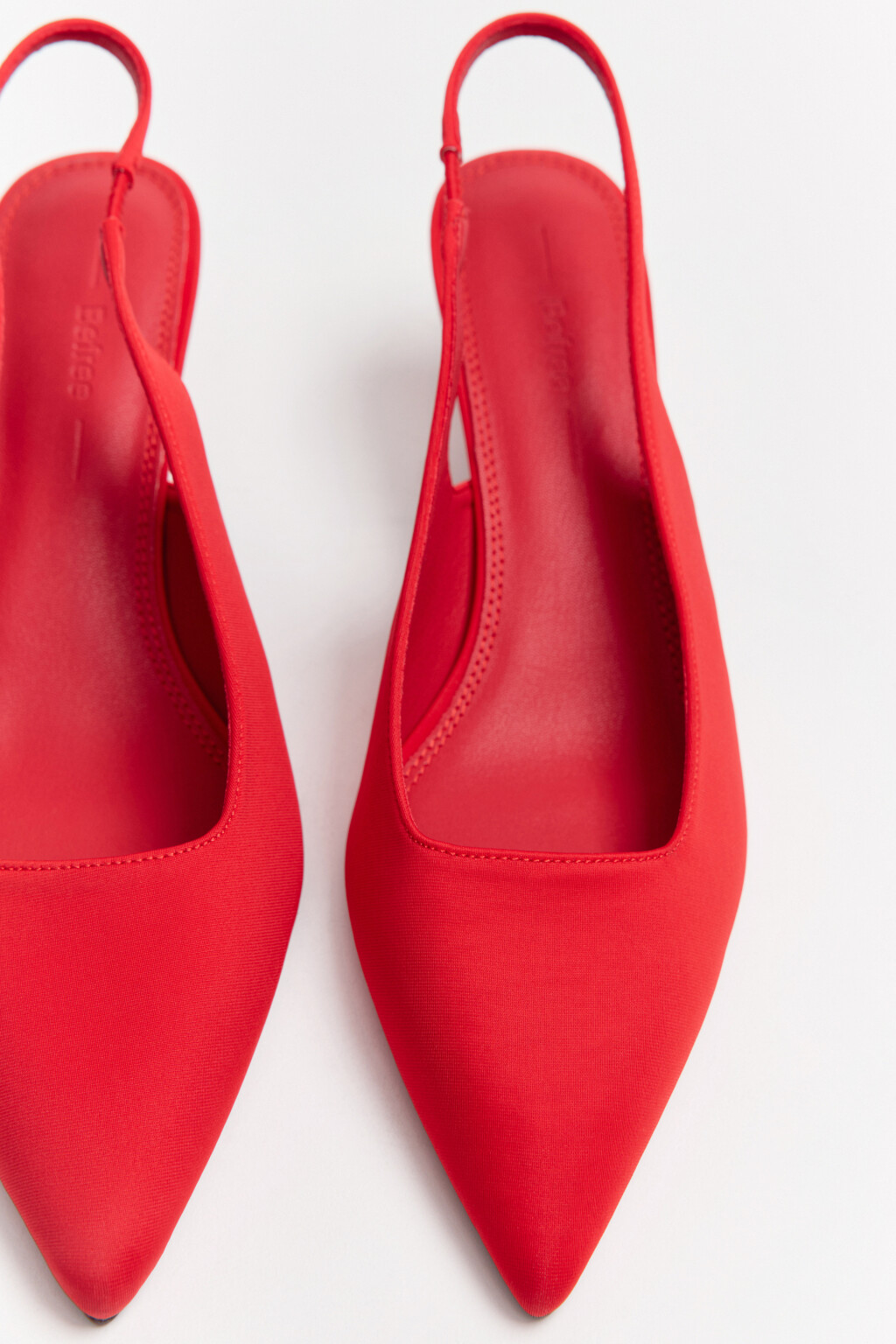 Туфли-лодочки с открытой пяткой - цвет красный - 3