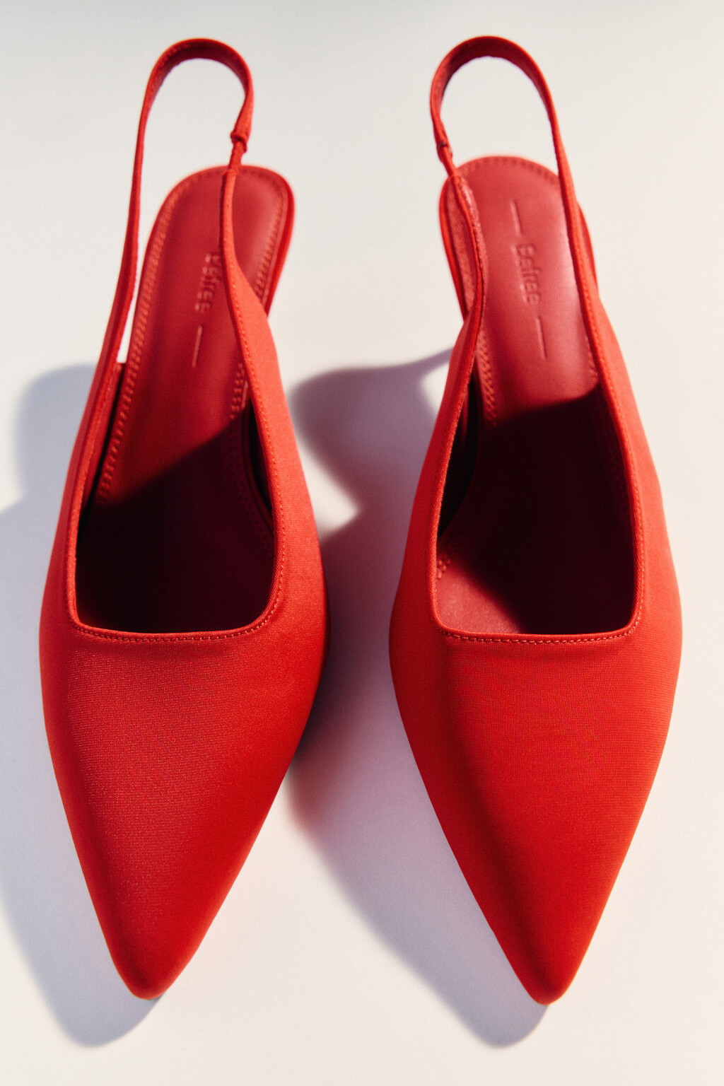 Туфли-лодочки с открытой пяткой - цвет красный - 2