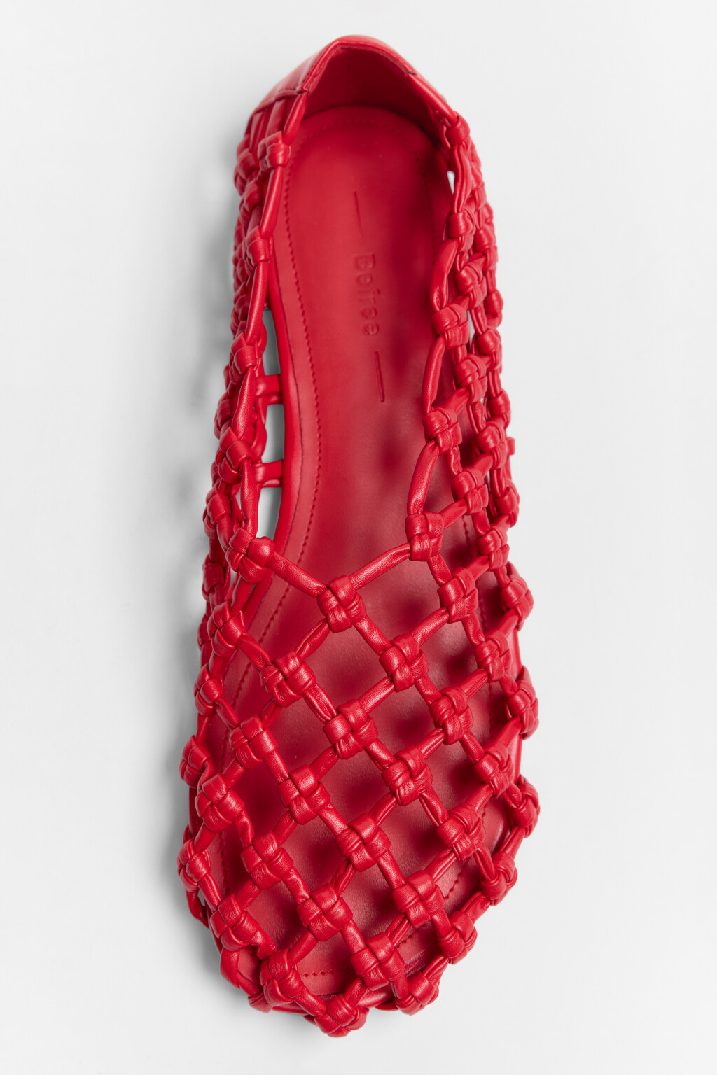 Туфли-балетки плетеные из искусственной кожи - цвет красный - 5