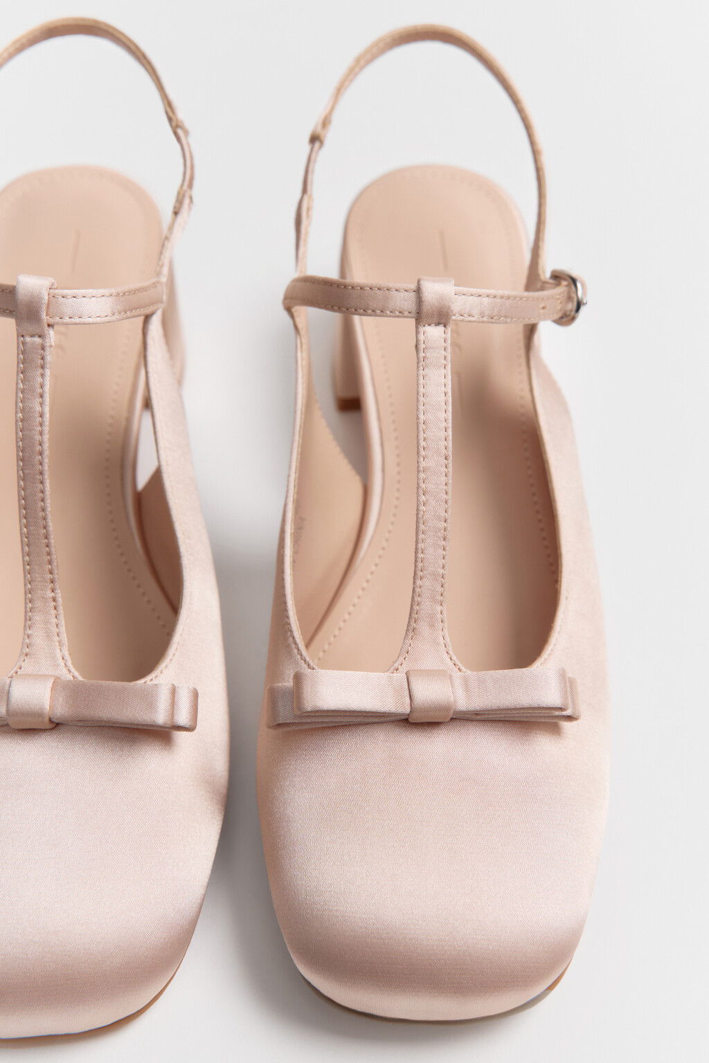 Туфли атласные с бантиком на квадратном каблуке - цвет розовый - 6