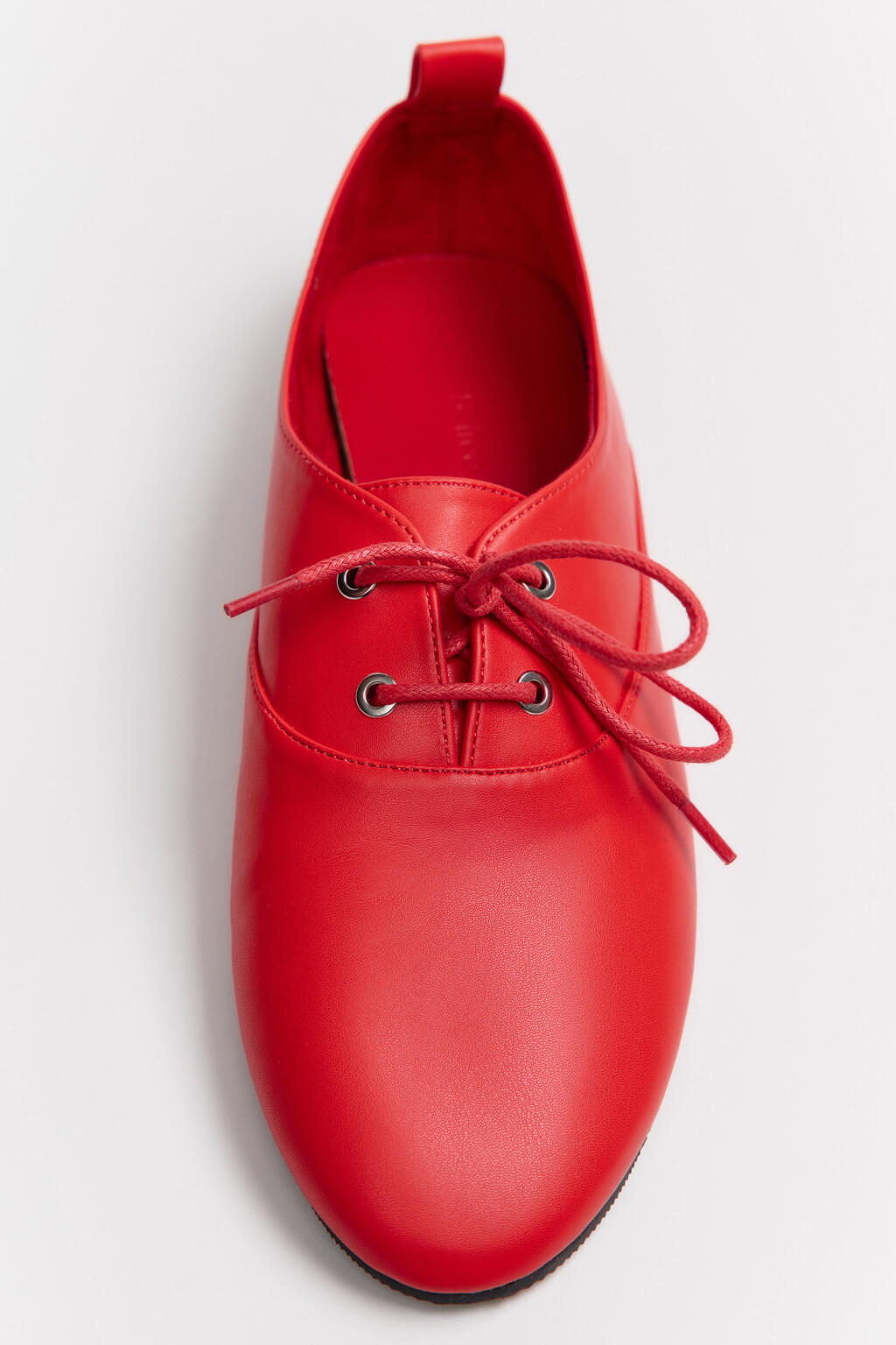 Туфли из искусственной на шнуровке - цвет красный - 5