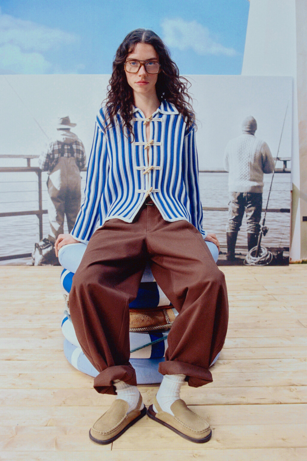 Сабо закрытые замшевые из натуральной кожи с ремешком - цвет бежевый - 1