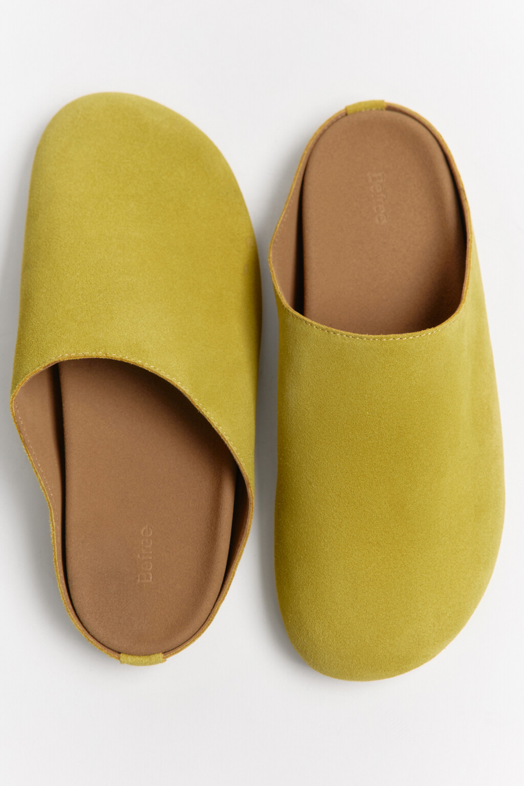 Сабо закрытые замшевые из натуральной кожи - цвет зеленый - 2