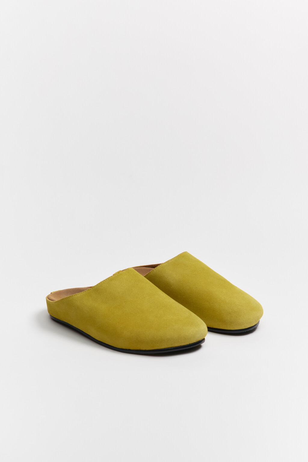 Сабо закрытые замшевые из натуральной кожи - цвет зеленый - 5