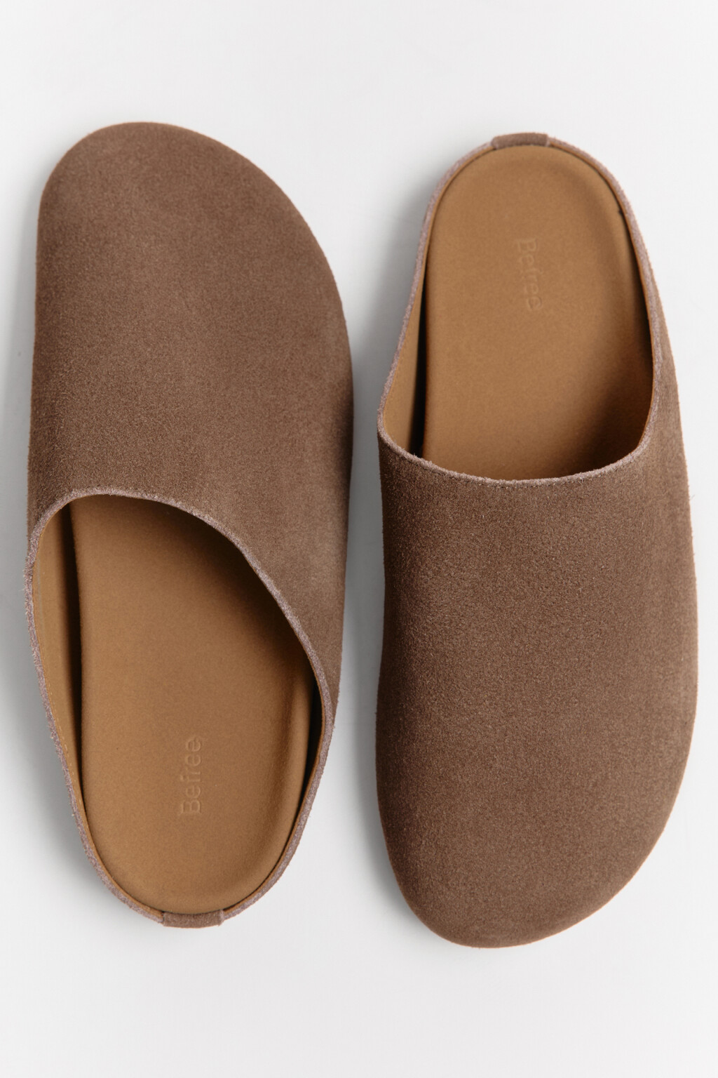 Сабо закрытые замшевые из натуральной кожи - цвет бежевый - 4