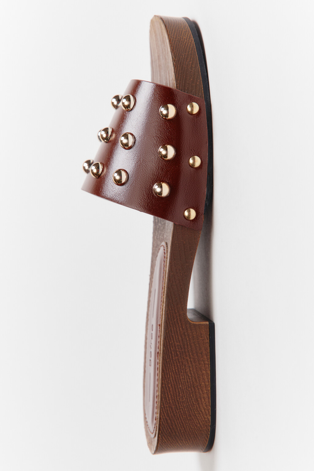 Туфли-мюли с открытым носом и декором из бусин - цвет коричневый - 3