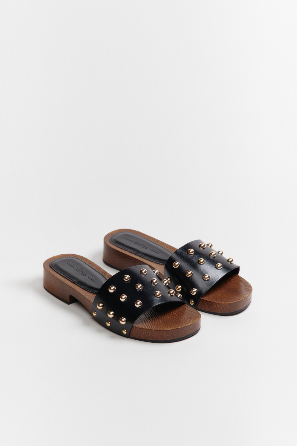 Туфли-мюли с открытым носом и декором из бусин - цвет черный - 5