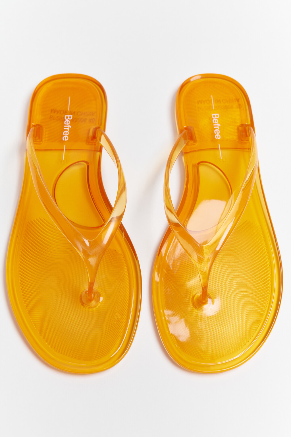 Сабо-вьетнамки глянцевые на плоской подошве - цвет оранжевый - 2