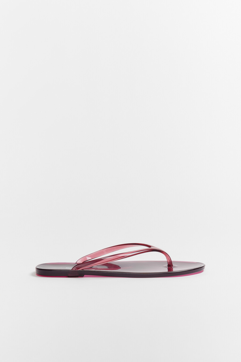 Сабо-вьетнамки глянцевые на плоской подошве - цвет красный - 2