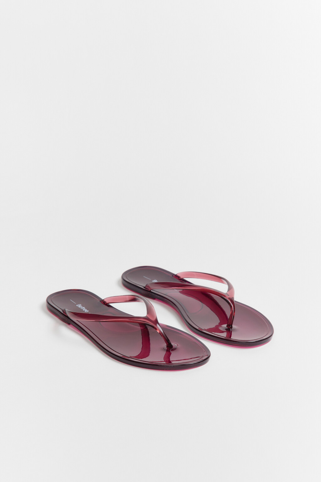 Сабо-вьетнамки глянцевые на плоской подошве - цвет красный - 4