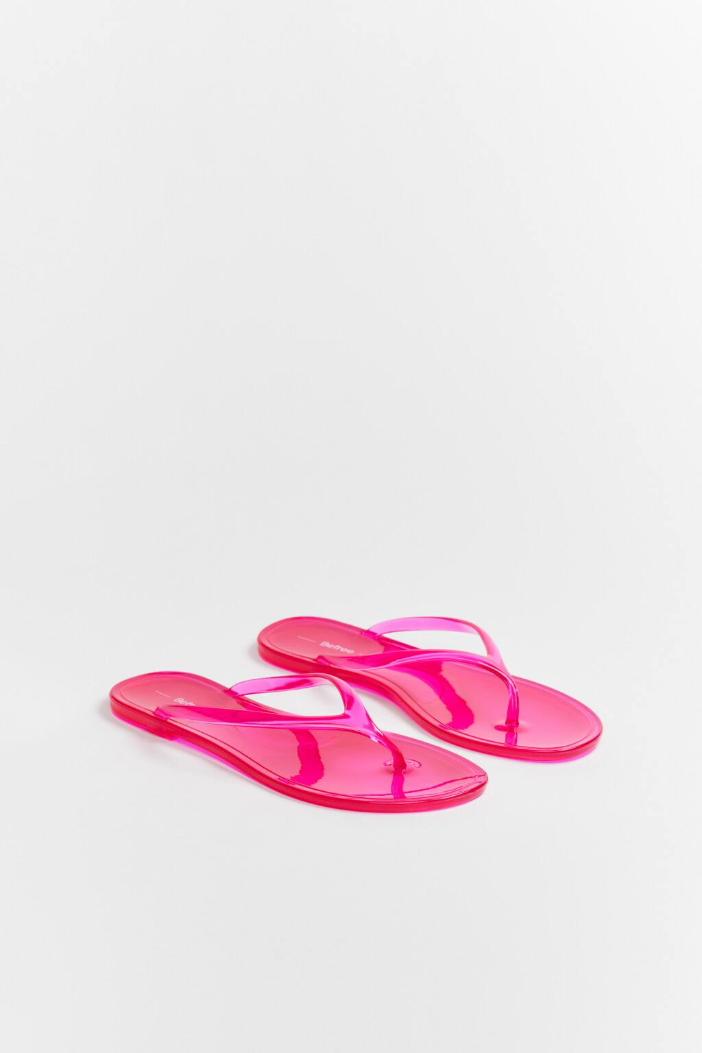 Сабо-вьетнамки глянцевые на плоской подошве - цвет розовый - 4