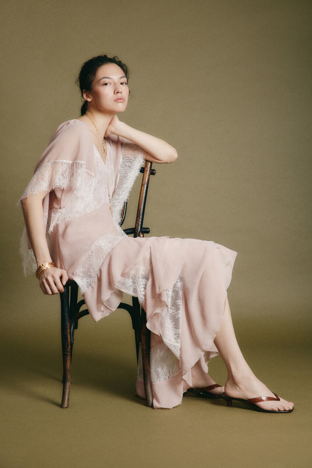 Сабо-вьетнамки прозрачные с квадратным носом на каблуке - цвет коричневый - 3