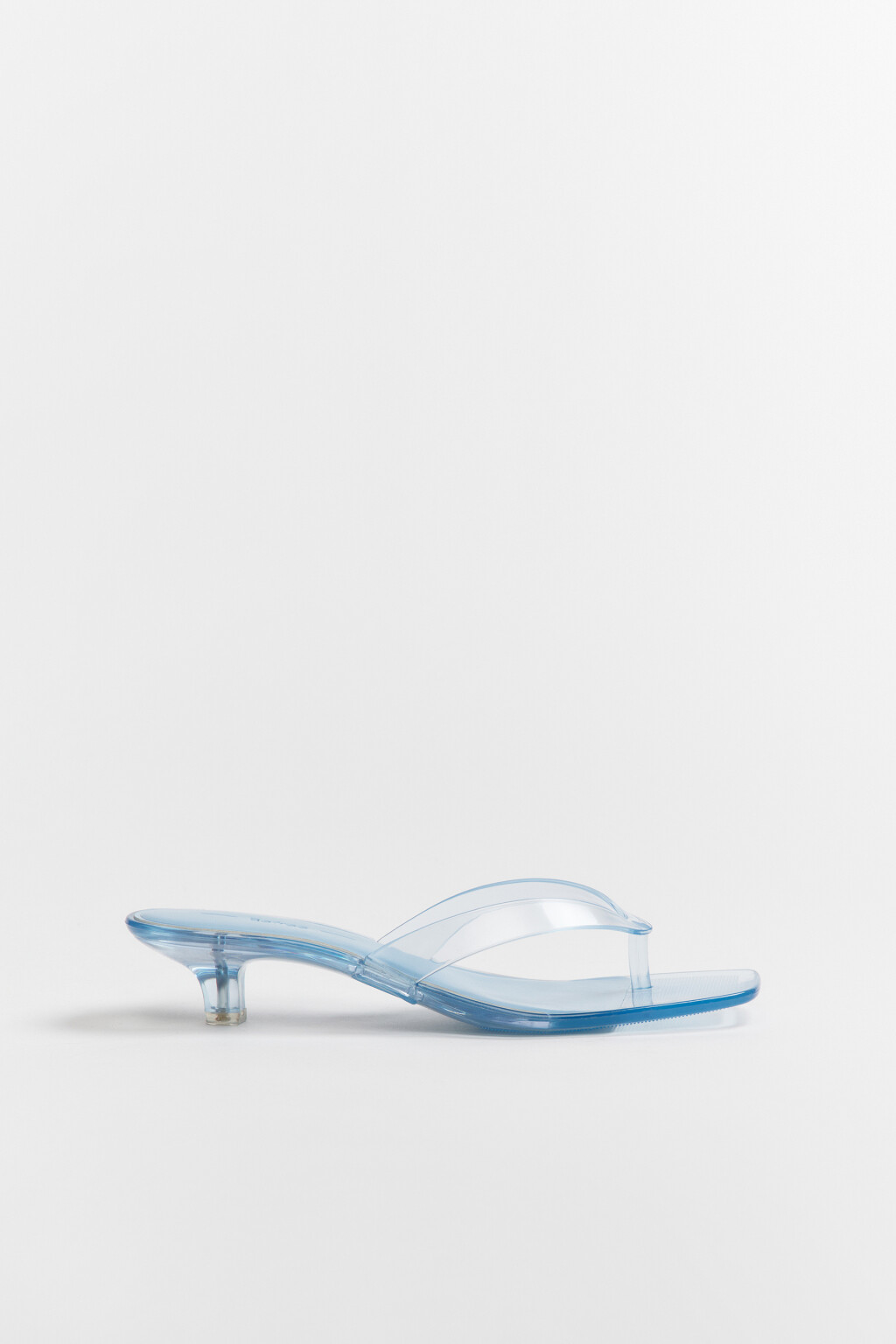 Сабо-вьетнамки прозрачные с квадратным носом на каблуке - цвет голубой - 7