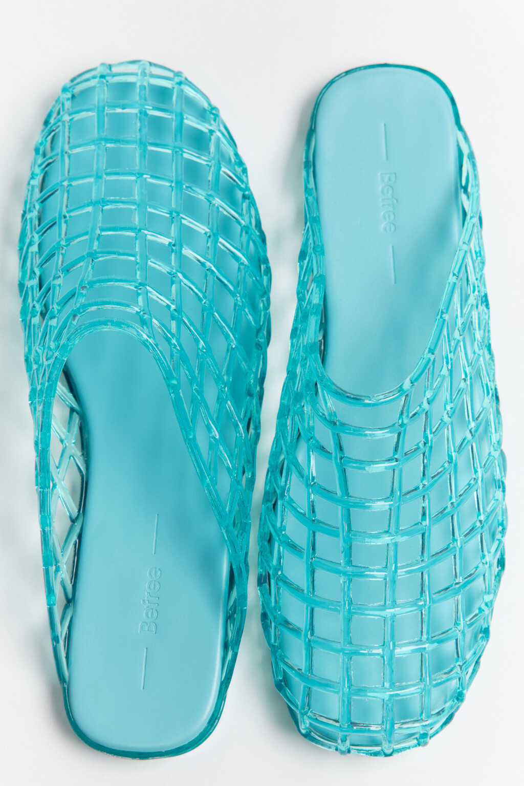 Сабо с верхом из прозрачной сетки - цвет голубой - 2