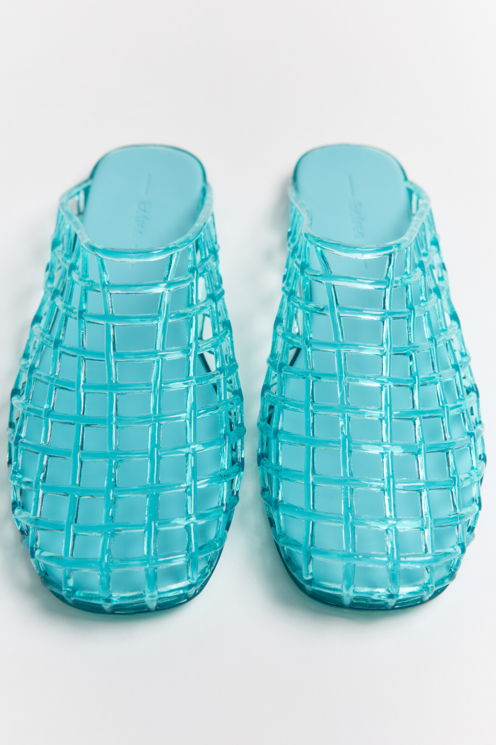 Сабо с верхом из прозрачной сетки - цвет голубой - 3