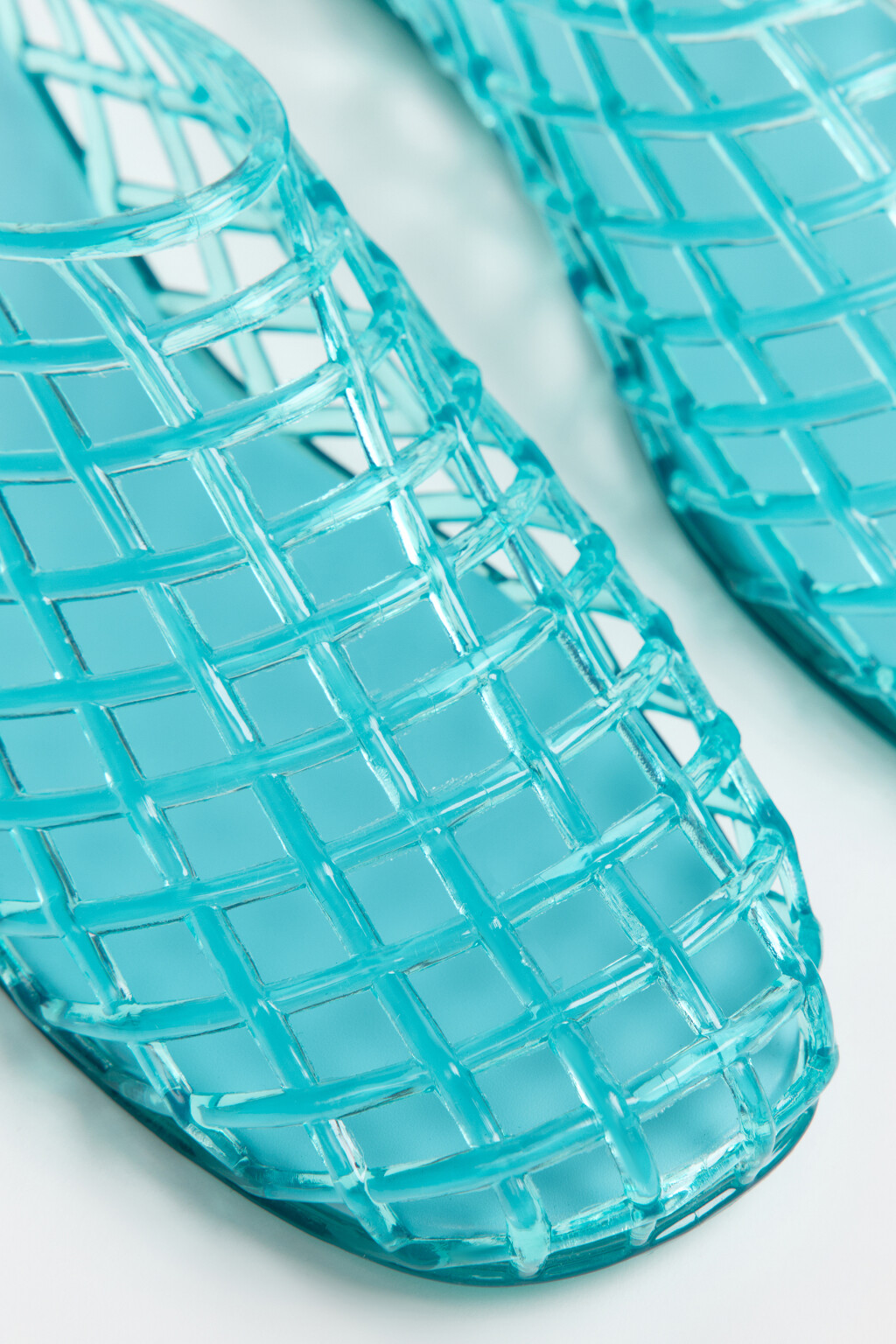 Сабо с верхом из прозрачной сетки - цвет голубой - 6