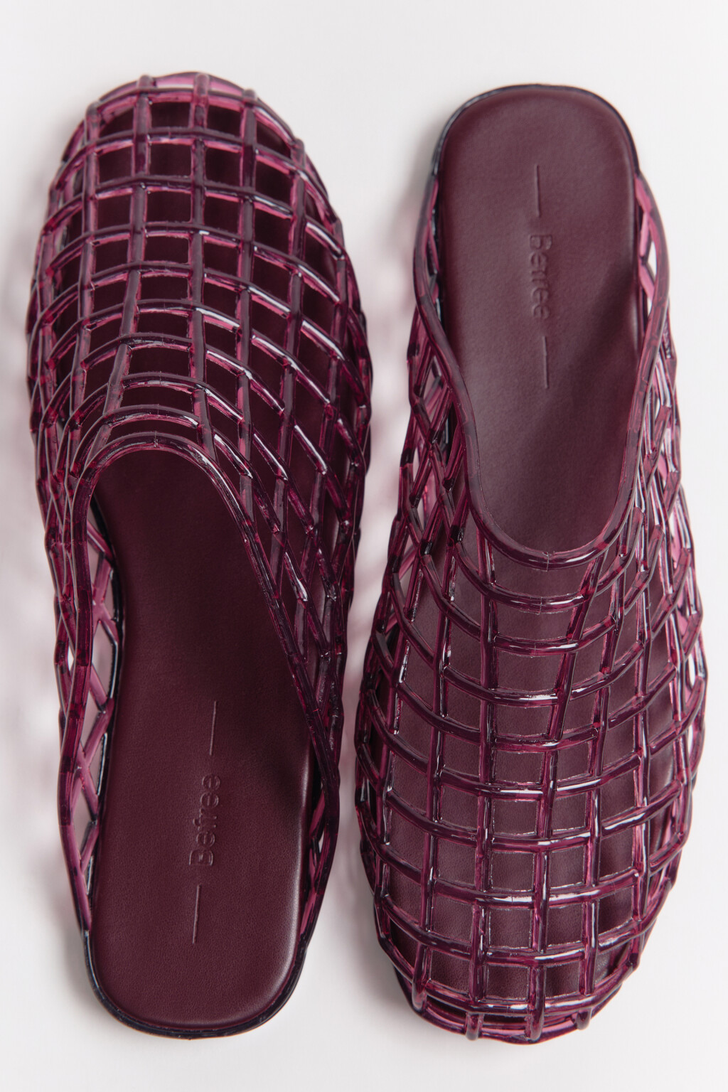 Сабо с верхом из прозрачной сетки - цвет бордовый - 2