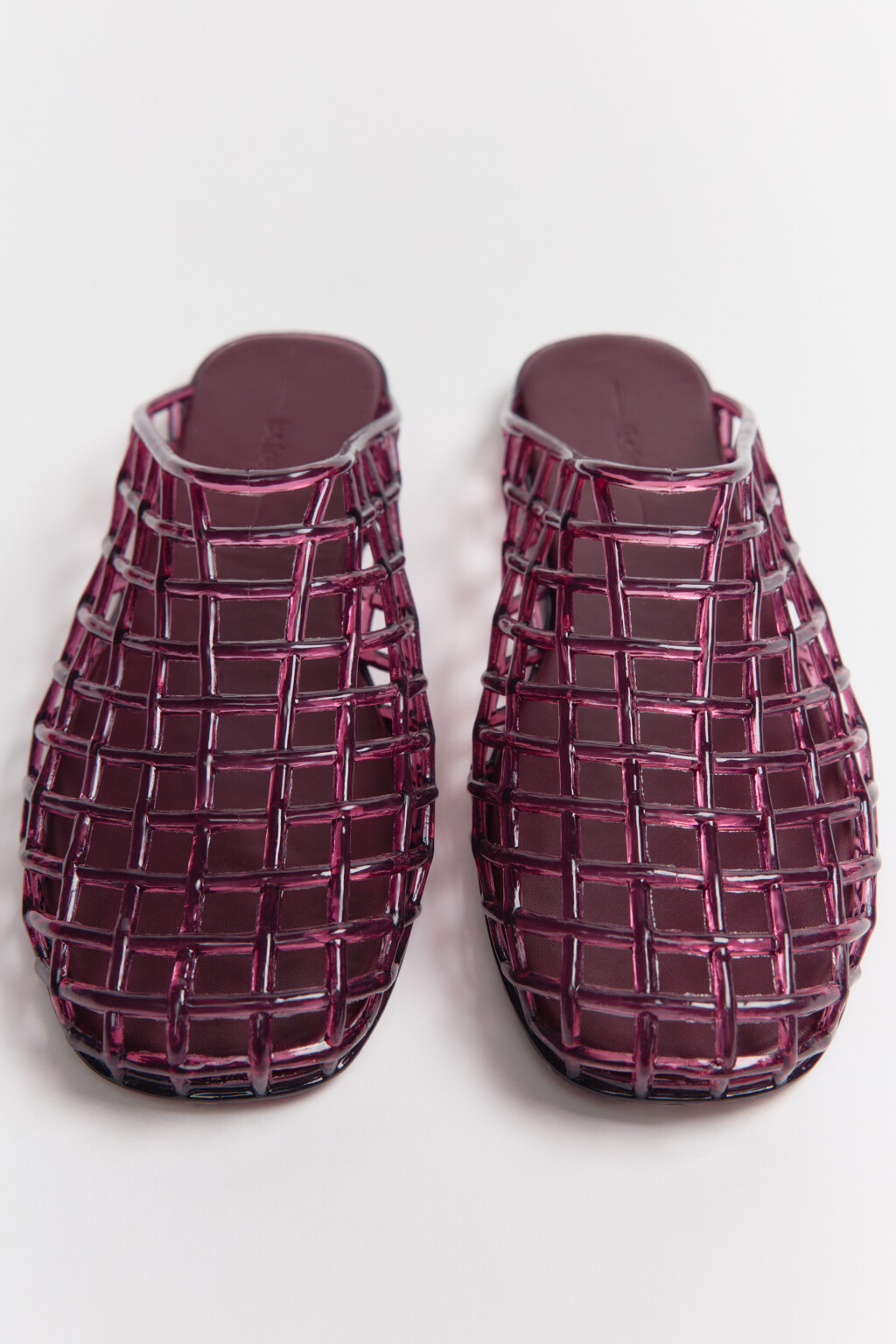 Сабо с верхом из прозрачной сетки - цвет бордовый - 3