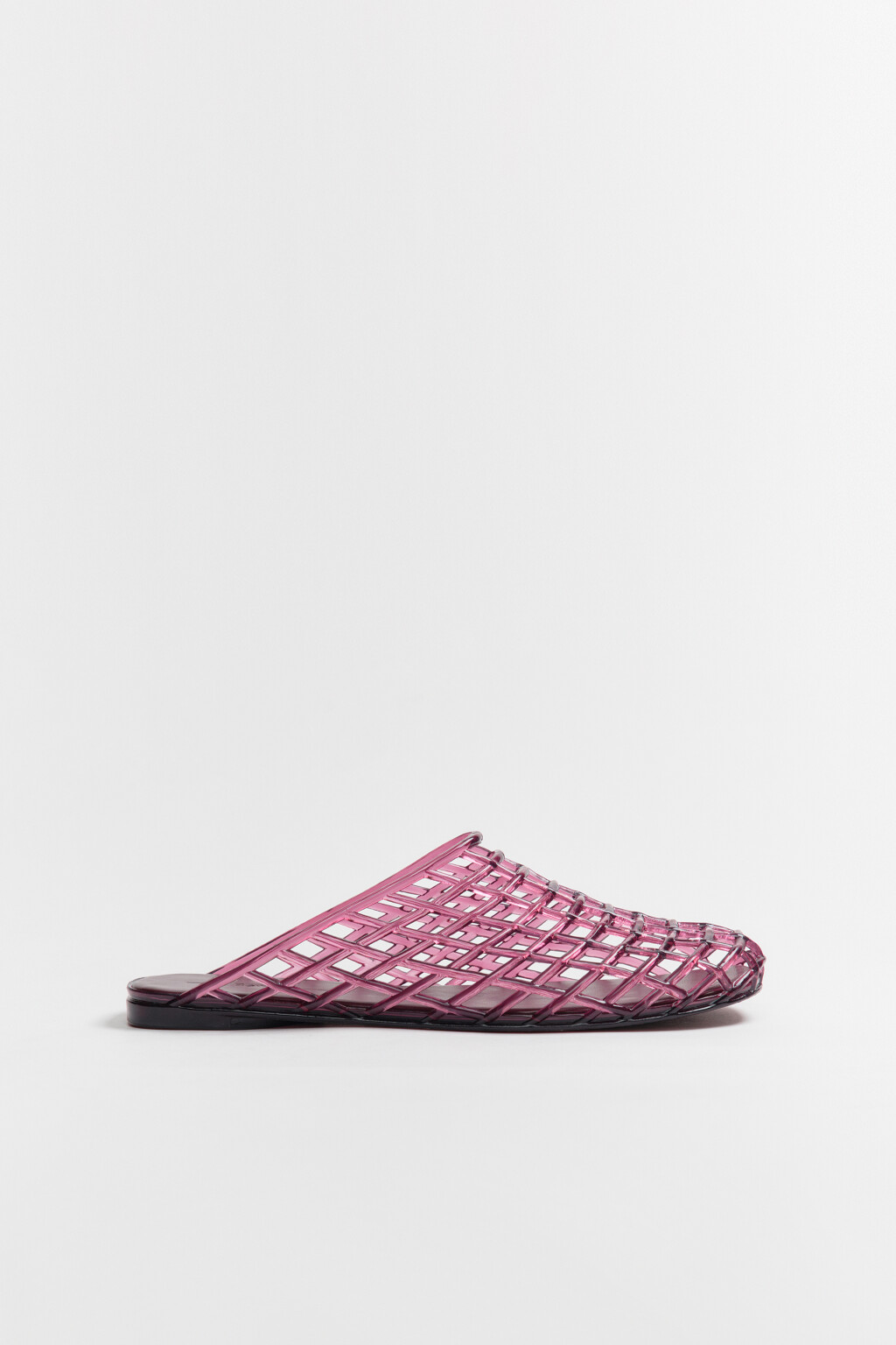 Сабо с верхом из прозрачной сетки - цвет бордовый - 1