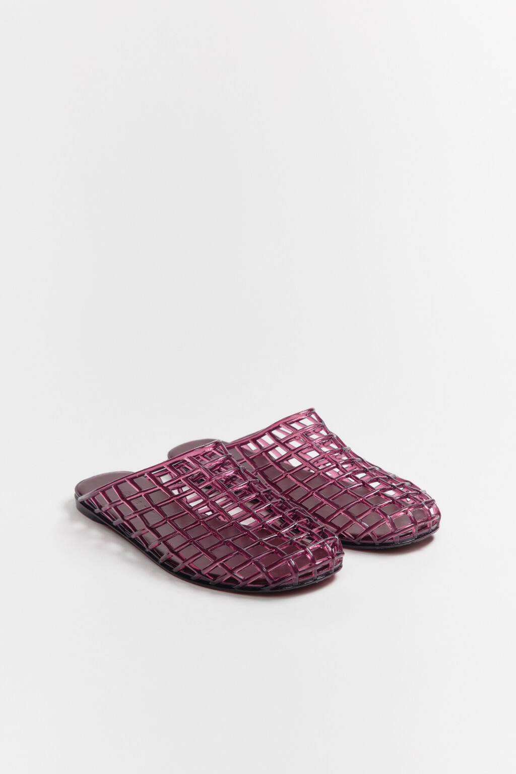 Сабо с верхом из прозрачной сетки - цвет бордовый - 5