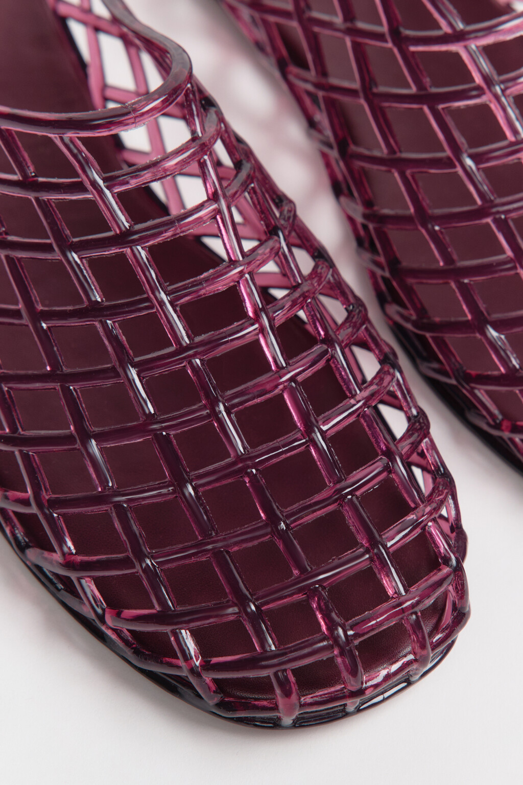 Сабо с верхом из прозрачной сетки - цвет бордовый - 6