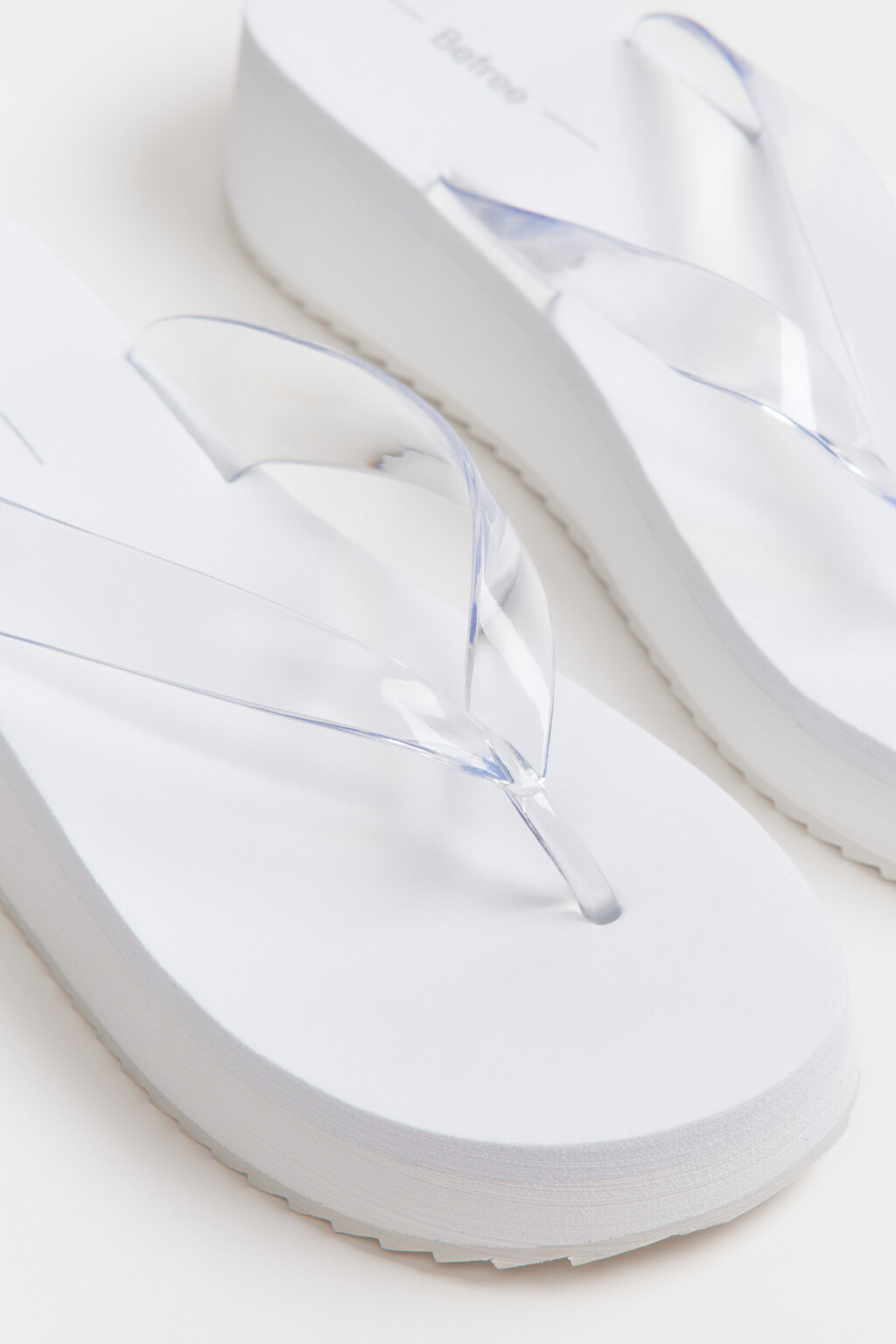 Сабо-вьетнамки на платформе - цвет белый - 5