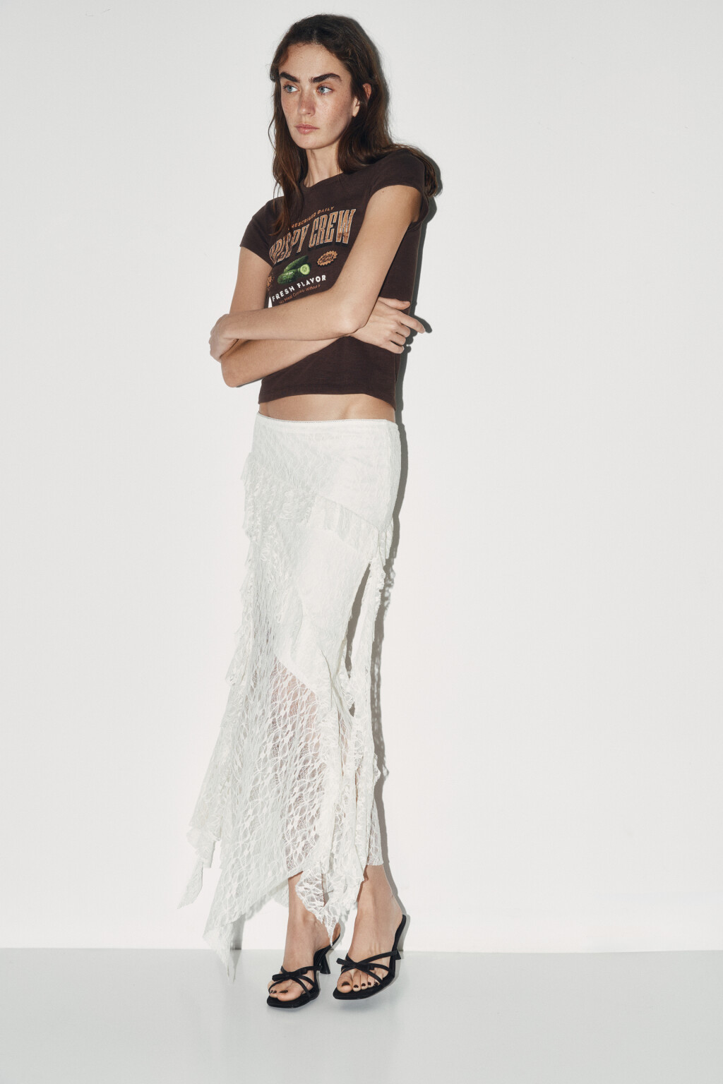 Босоножки с квадратным мысом и бантиком - цвет черный - 2