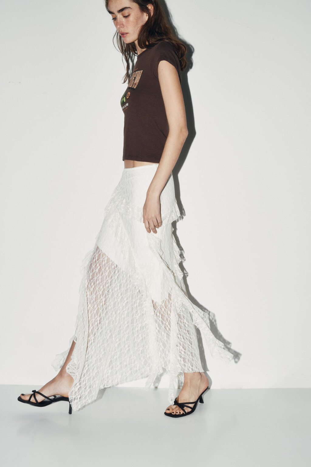 Босоножки с квадратным мысом и бантиком - цвет черный - 3