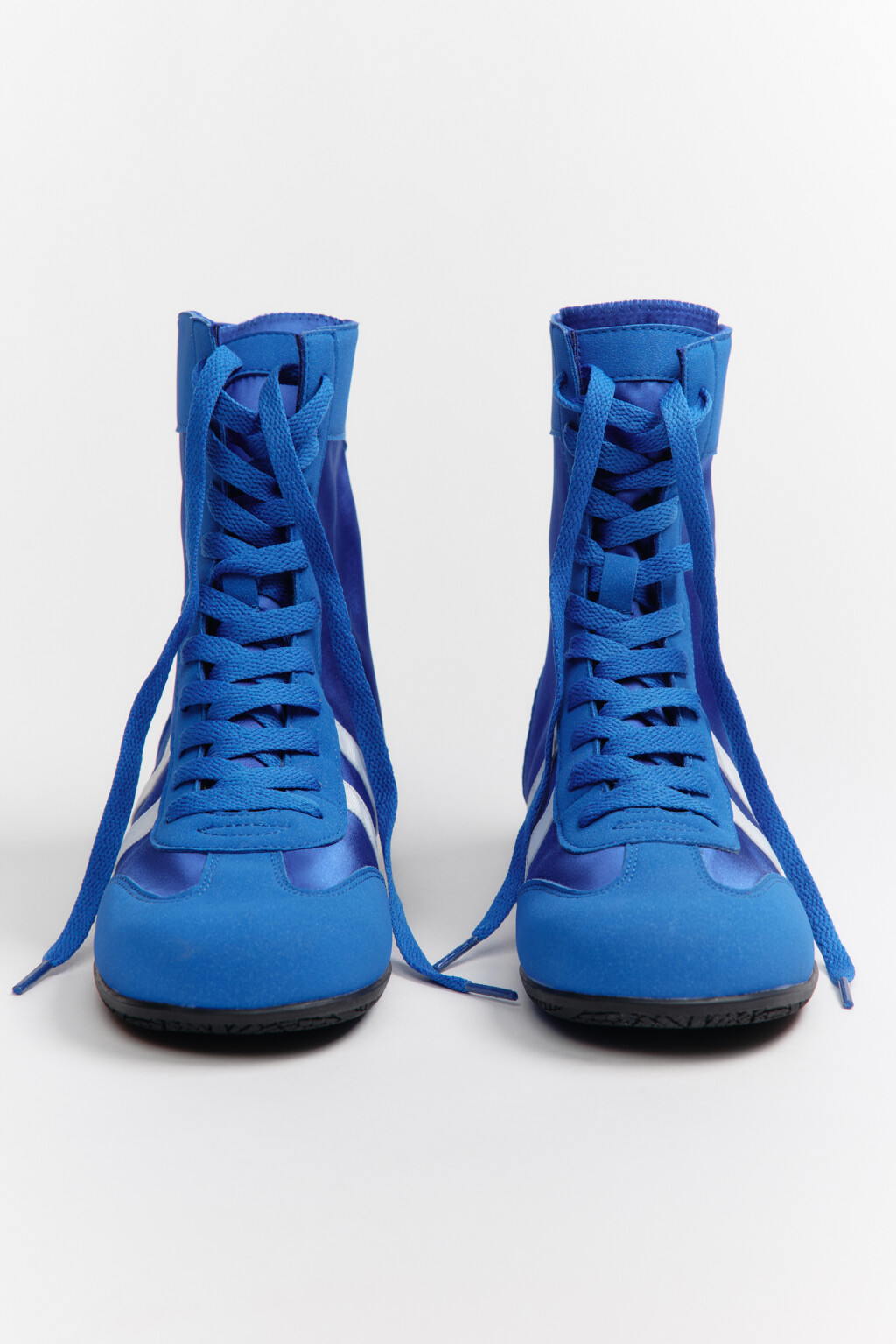 Кеды высокие с лампасами и вставками под замшу - цвет синий - 4