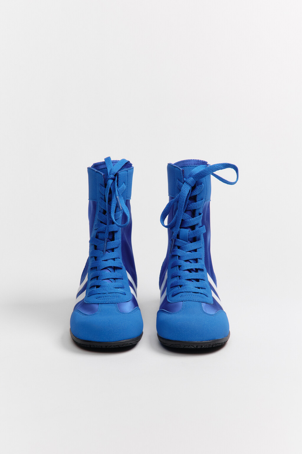 Кеды высокие с лампасами и вставками под замшу - цвет синий - 6