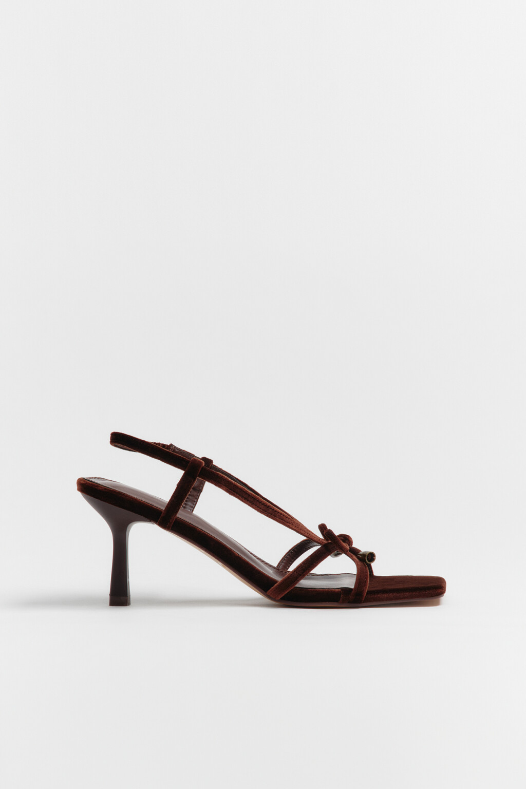 Босоножки с квадратным мысом и бантиком - цвет коричневый - 2