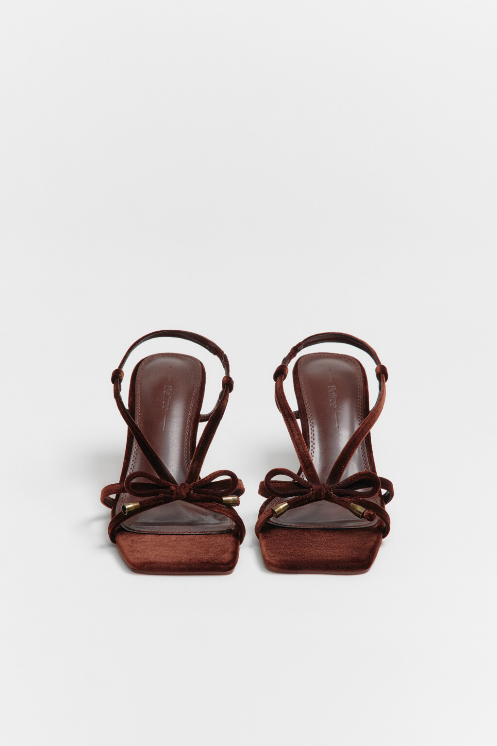 Босоножки с квадратным мысом и бантиком - цвет коричневый - 3